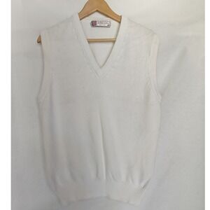 Slazenger Golf Shop Collection Mens White Cotton V-Neck Sweater Vest Medium